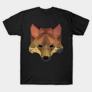 Fox Low Poly Double Exposure Art T-Shirt